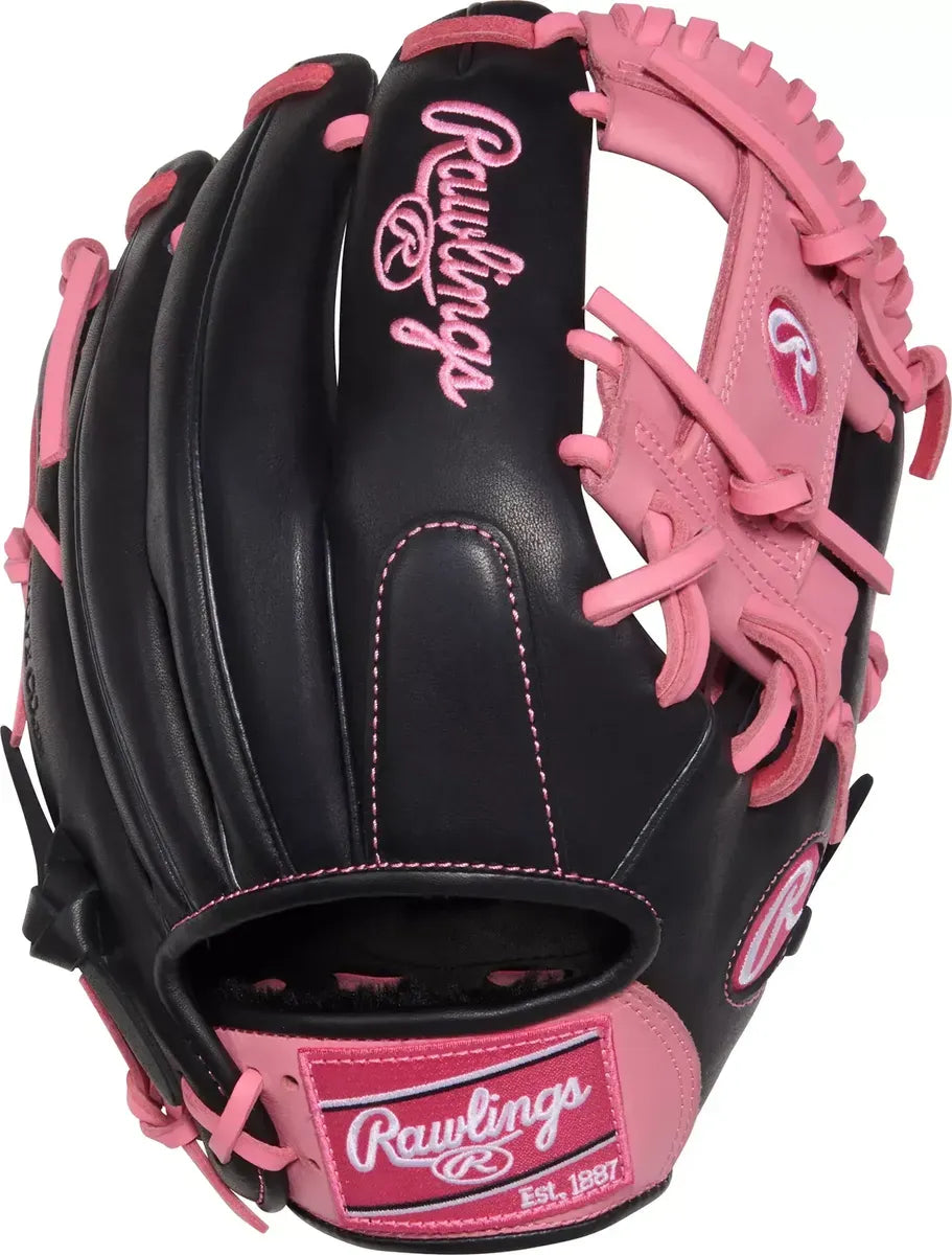 Guante De Beisbol Juvenil Rawlings GG Elite Negro Rosa 11.5 In Lanzador Diestro