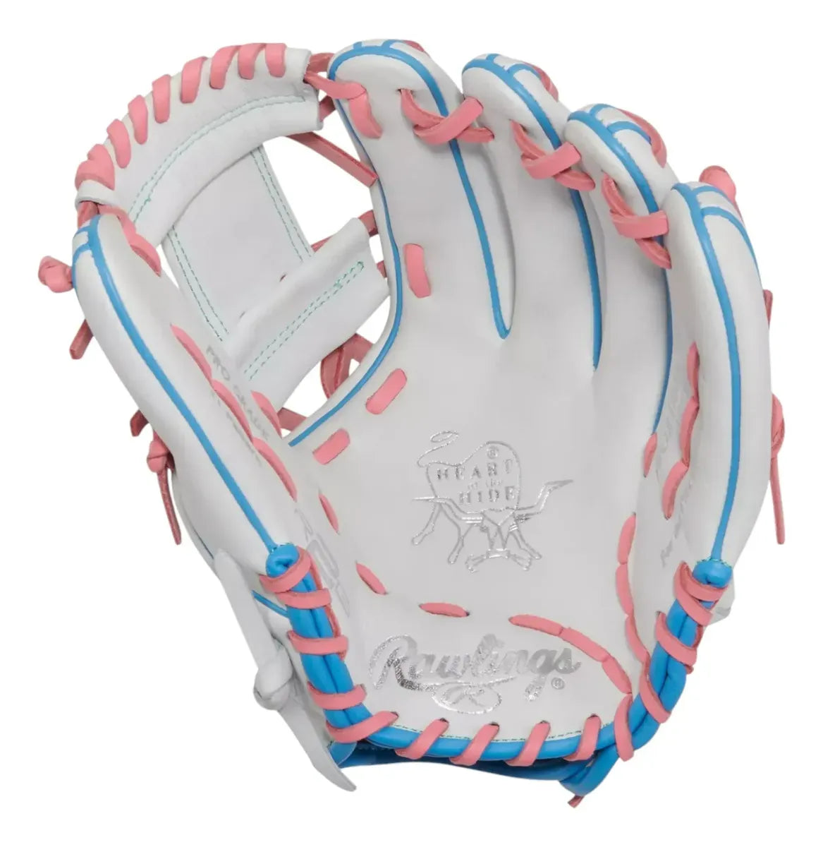 Guante De Beisbol Y Softbol Rawlings Heart Of The Hide Blanco Con Rosa 12 In Lanzador Diestro