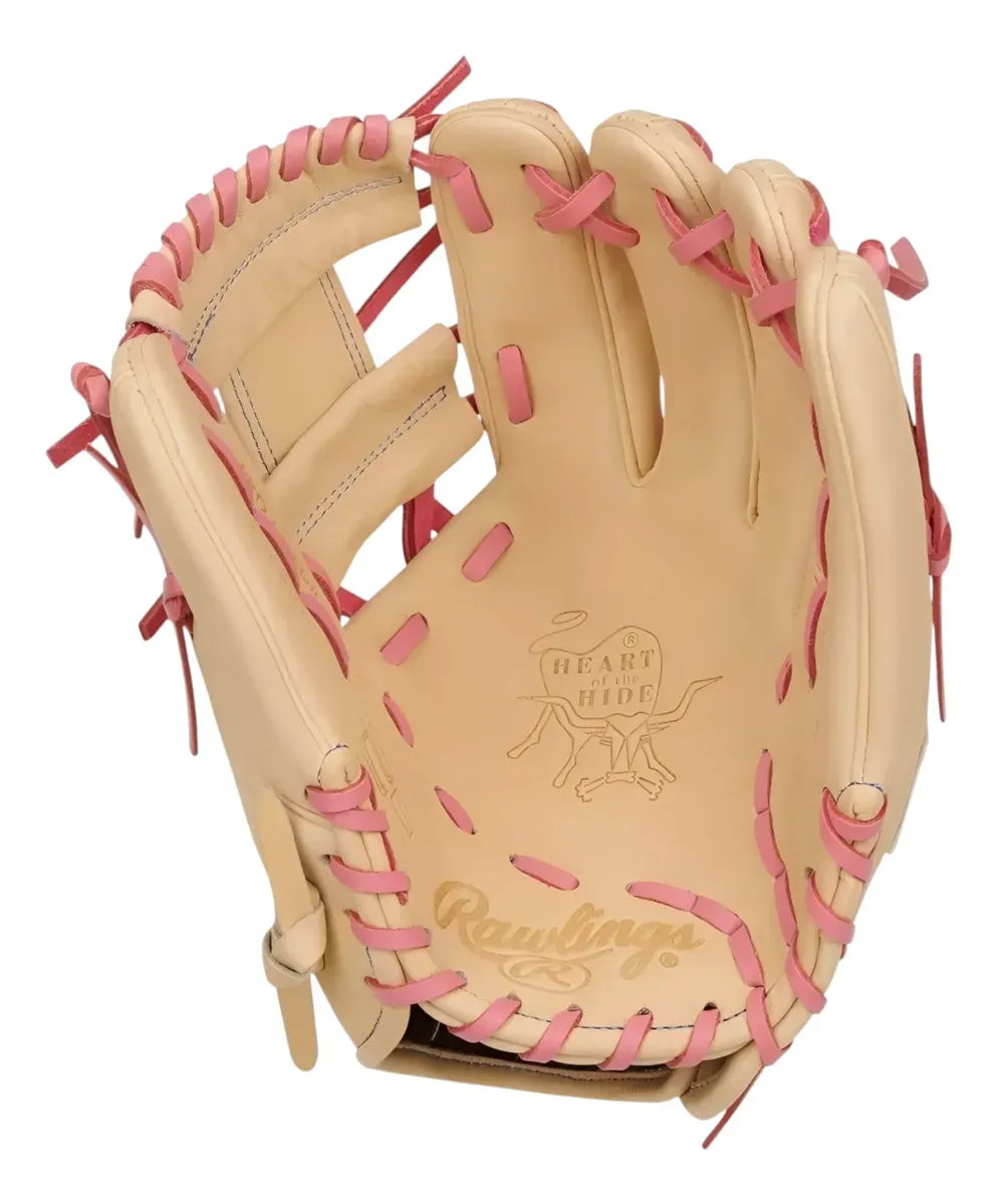 Guante De Beisbol Rawlings Heart Of The Hide Crema Con Rosa 11.5 In Lanzador Diestro