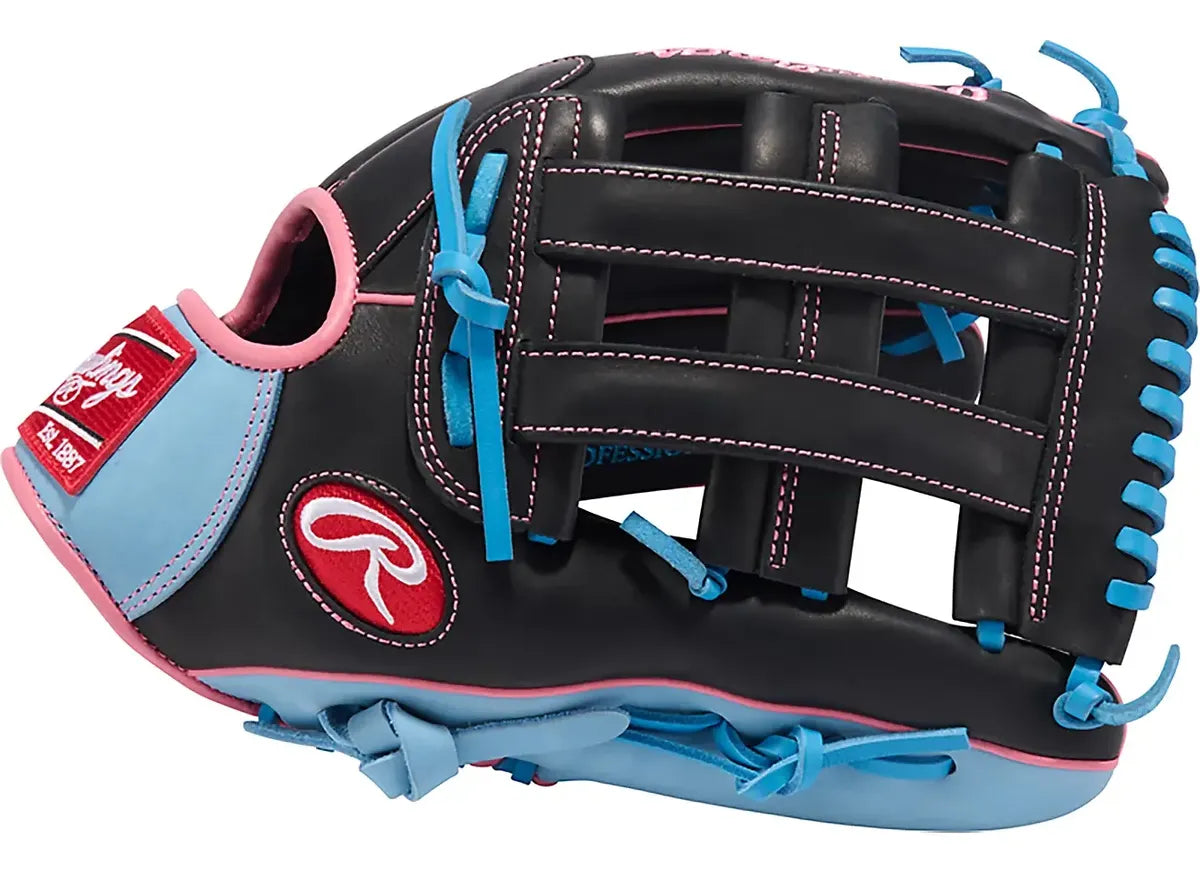 Guante De Beisbol Rawlings R9 Negro Con Azul 12.75 In Lanzador Diestro