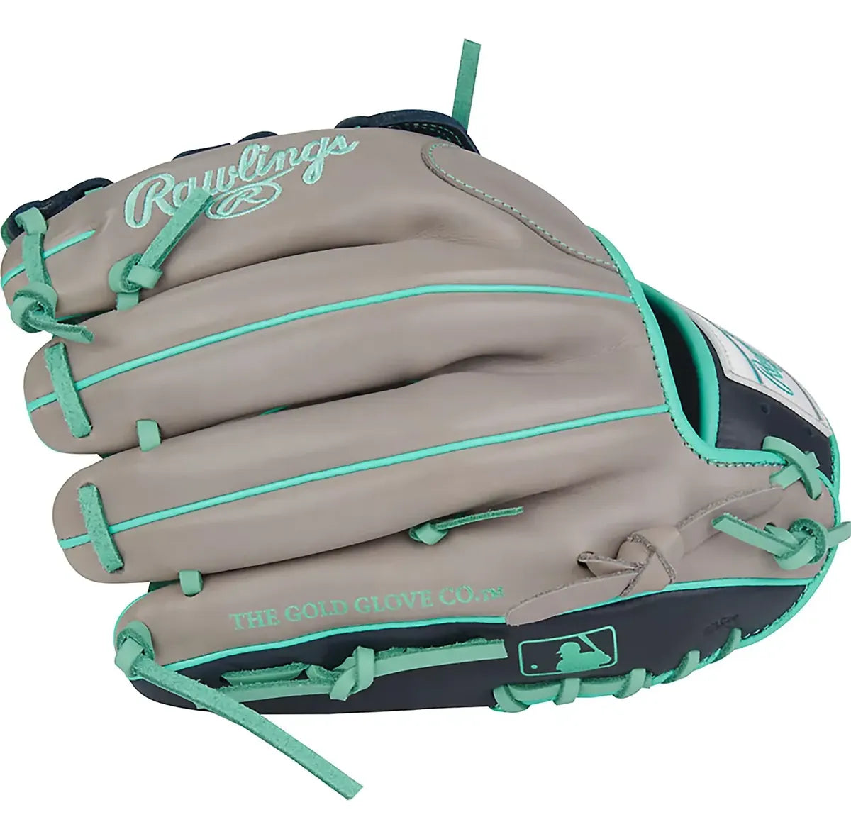 Guante De Beisbol Rawlings R9 Gris Con Verde 11.75 In Lanzador Diestro