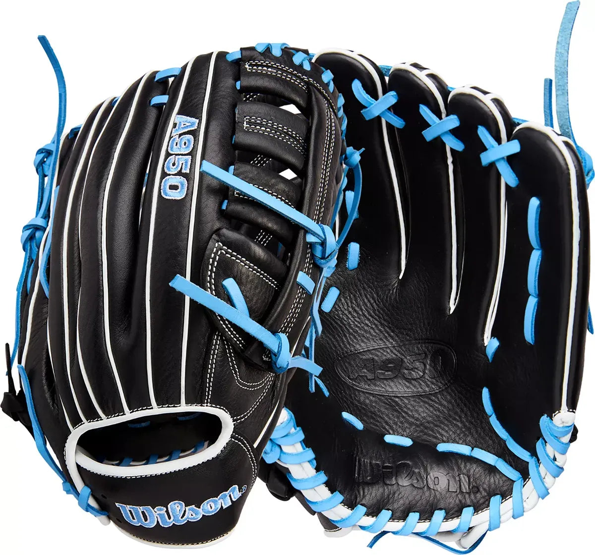 Guante De Beisbol Y Softbol Wilson A950 Negro Con Azul 13 In Lanzador Diestro