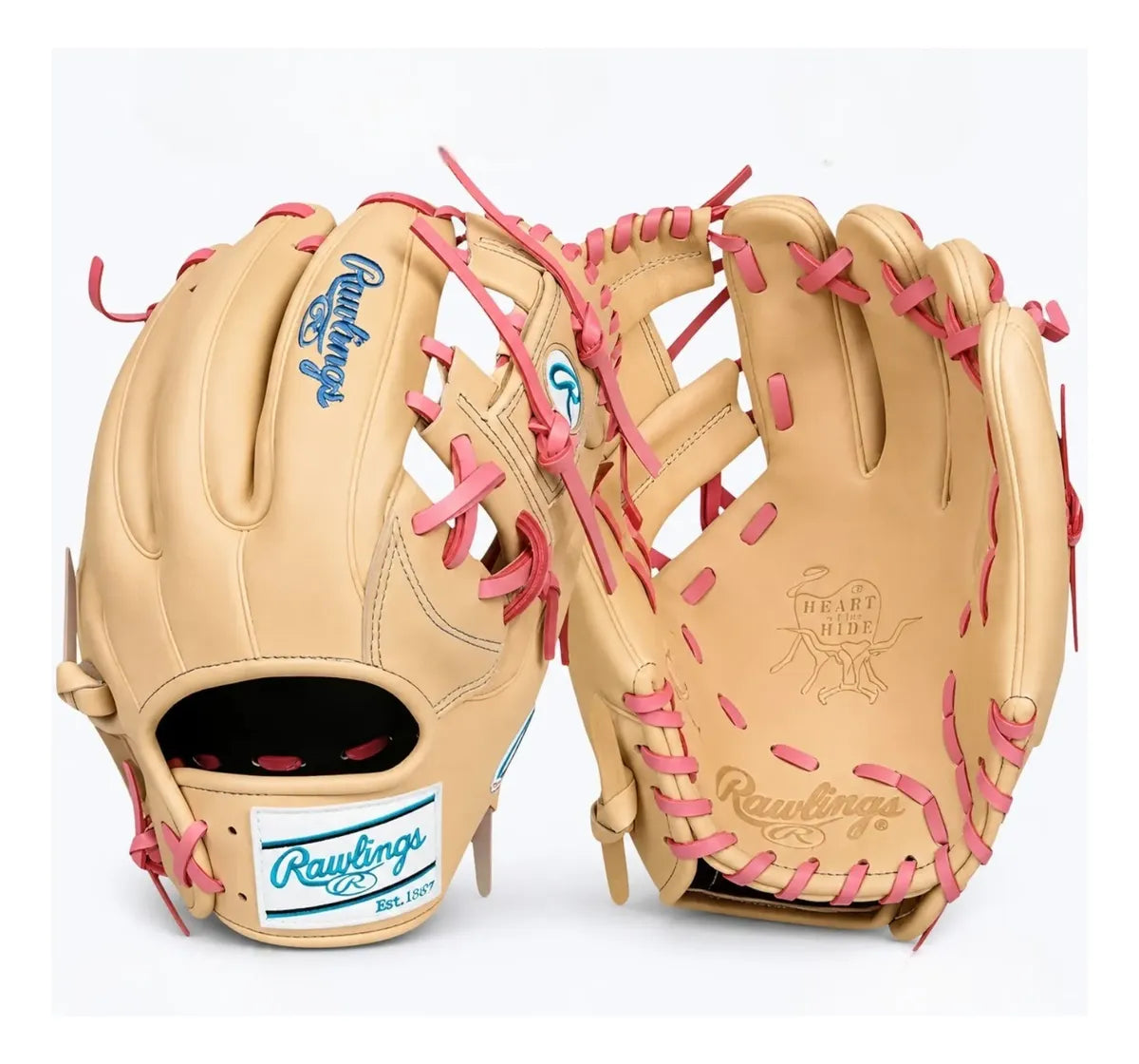 Guante De Beisbol Rawlings Heart Of The Hide Crema Con Rosa 11.5 In Lanzador Diestro