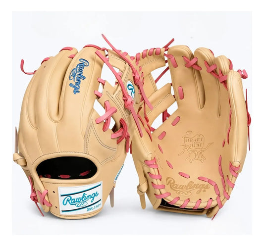 Guante De Beisbol Rawlings Heart Of The Hide Crema Con Rosa 11.5 In Lanzador Diestro