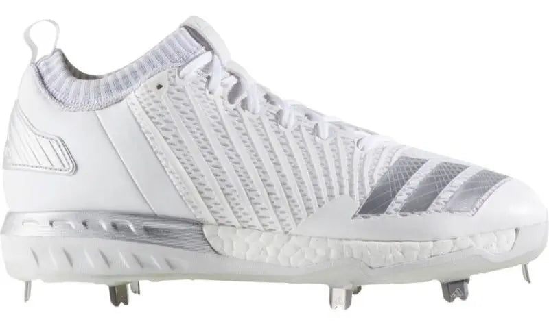 Spikes De Beisbol Adidas Boost Icon 3 Mid Blancos Metal