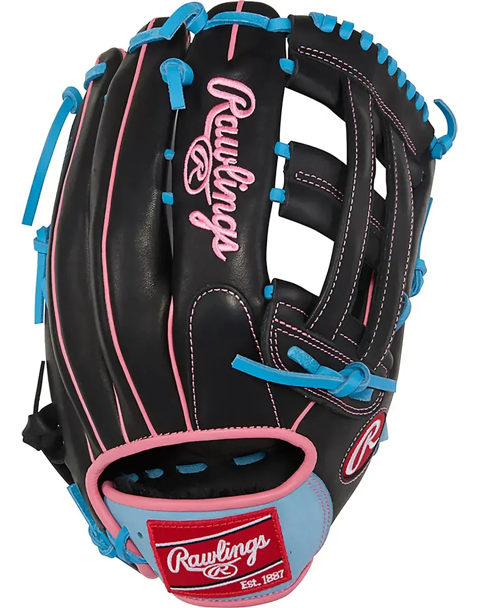 Guante De Beisbol Rawlings R9 Negro Con Azul 12.75 In Lanzador Diestro