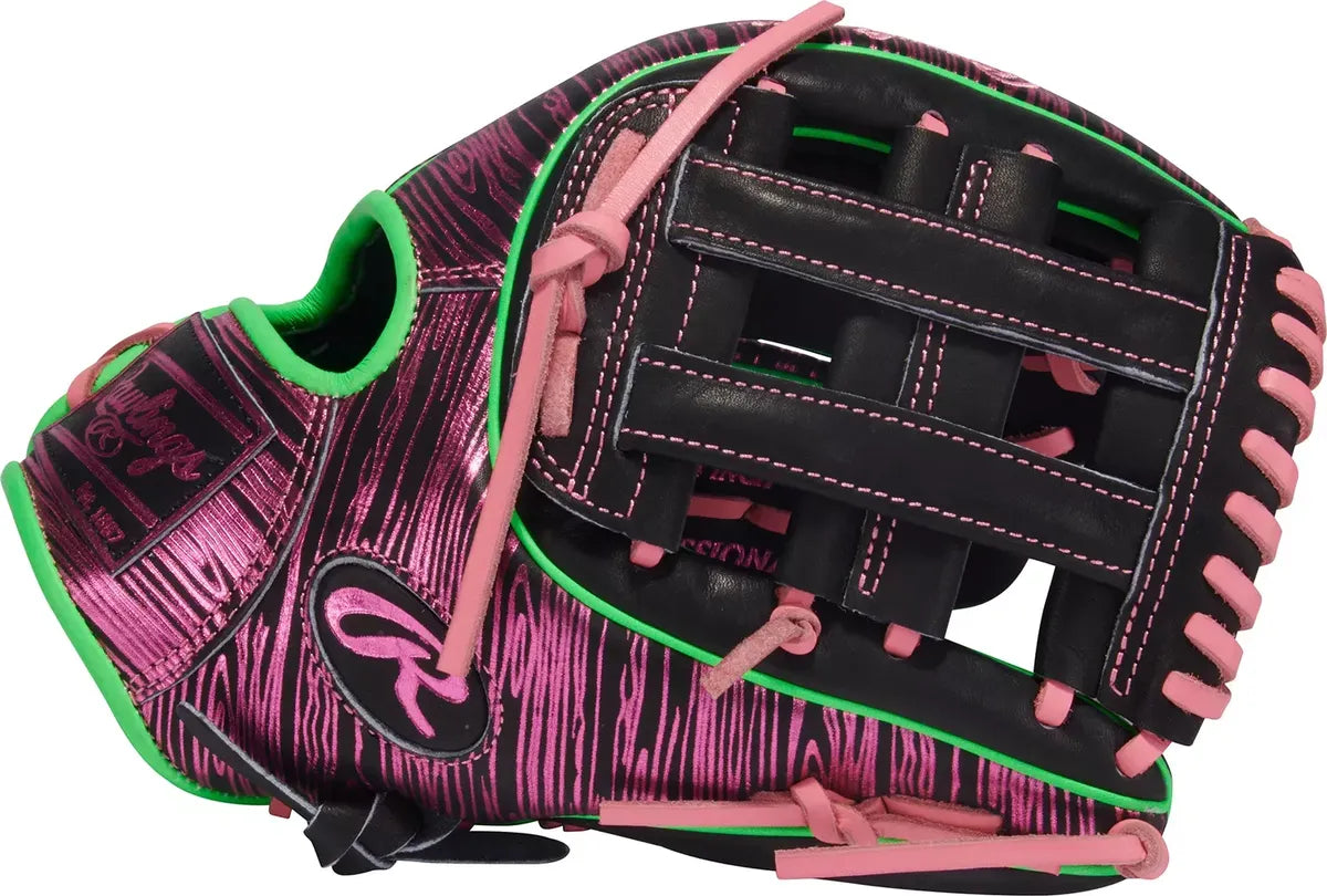 Guante De Beisbol Rawlings Heart Of The Hide Negro Con Verde 11.75 In Lanzador Diestro