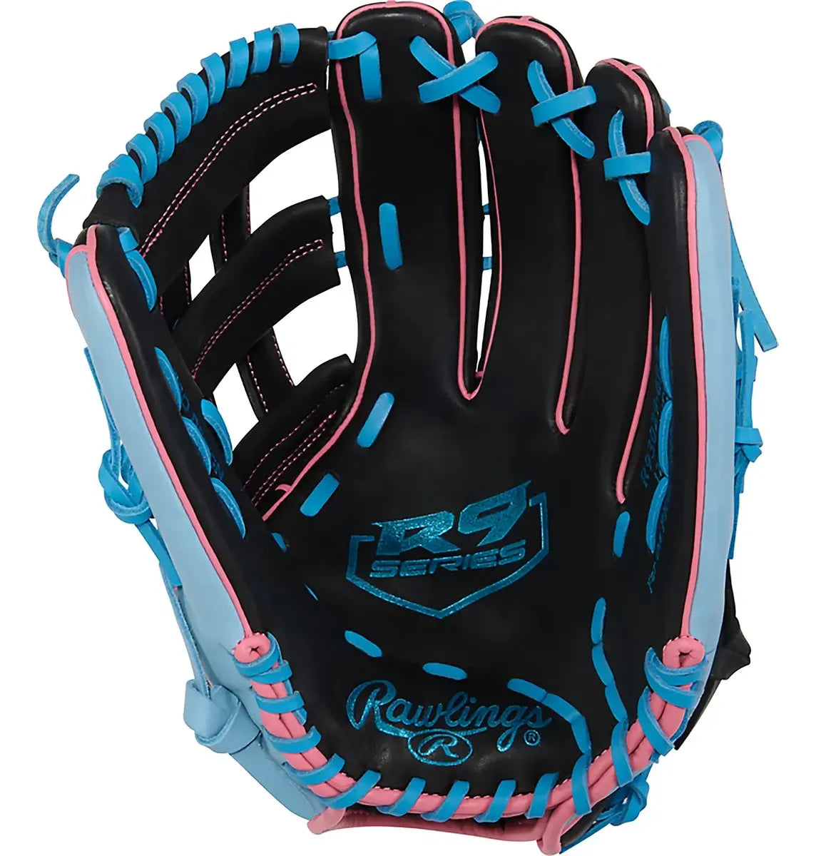Guante De Beisbol Rawlings R9 Negro Con Azul 12.75 In Lanzador Diestro