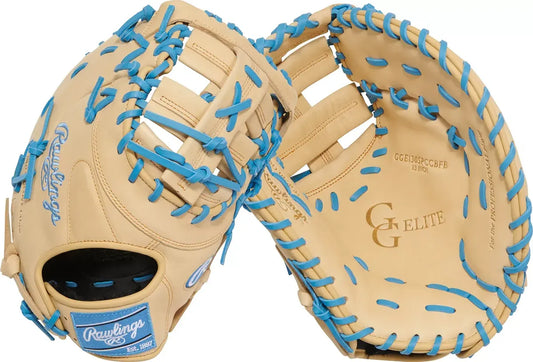 Guante Primera Base Newman Rawlings GG Elite Crema Con Azul 13 In Lanzador Diestro