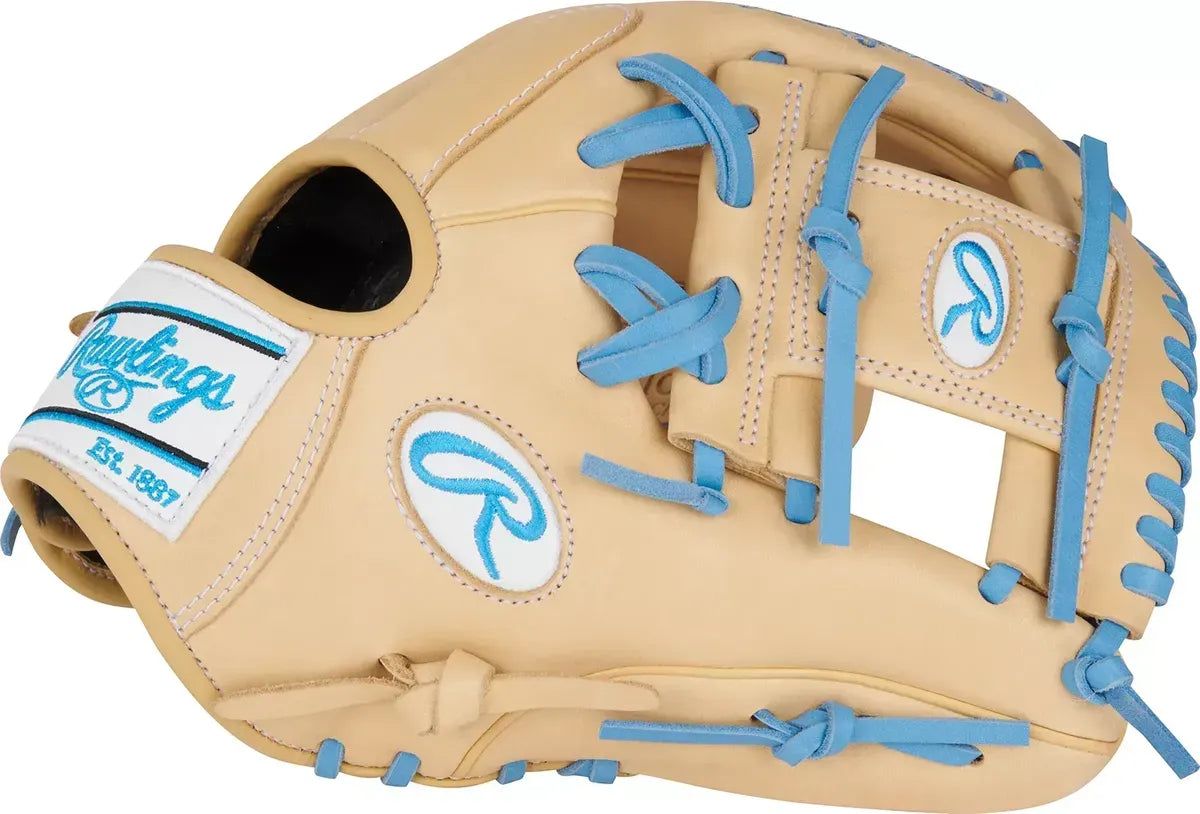 Guante De Beisbol Rawlings GG Elite Crema Con Azul 11.5 In Lanzador Diestro