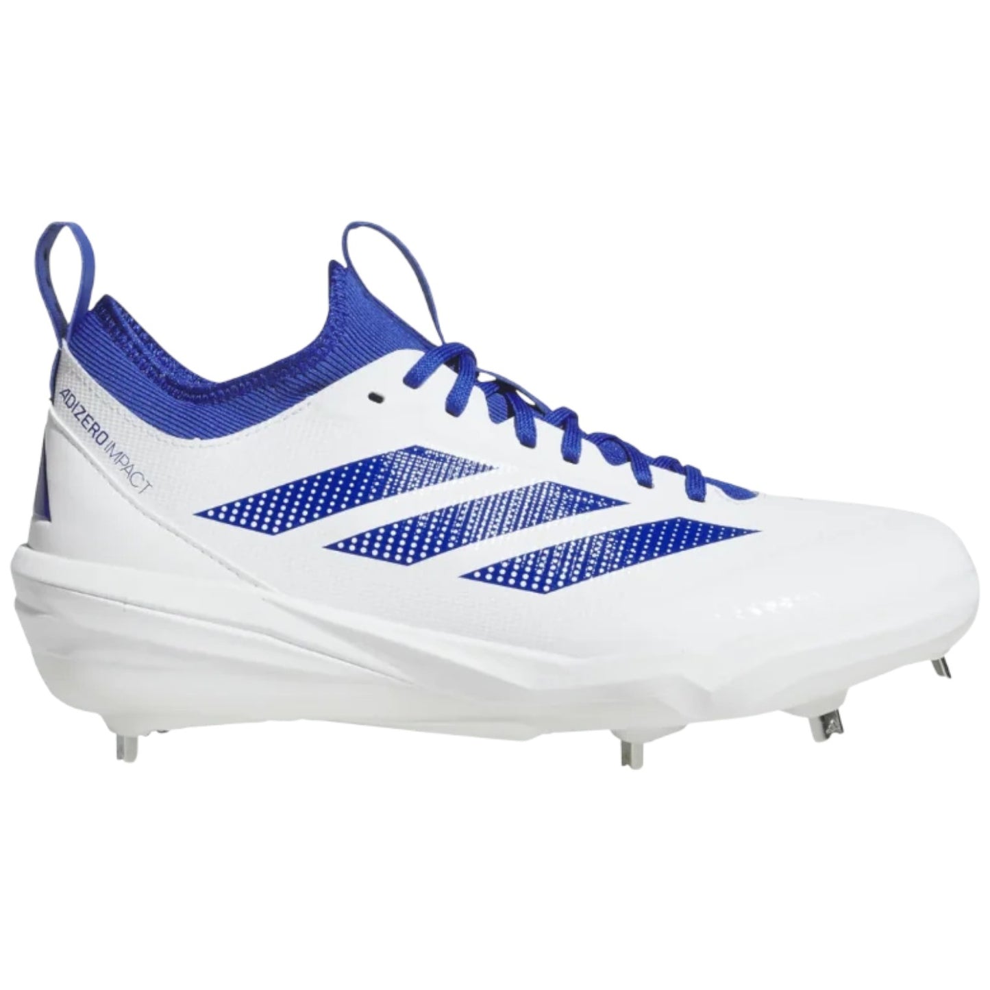 Spikes De Beisbol Adidas Adizero Impact 2.0 Blanco Con Azul Metal