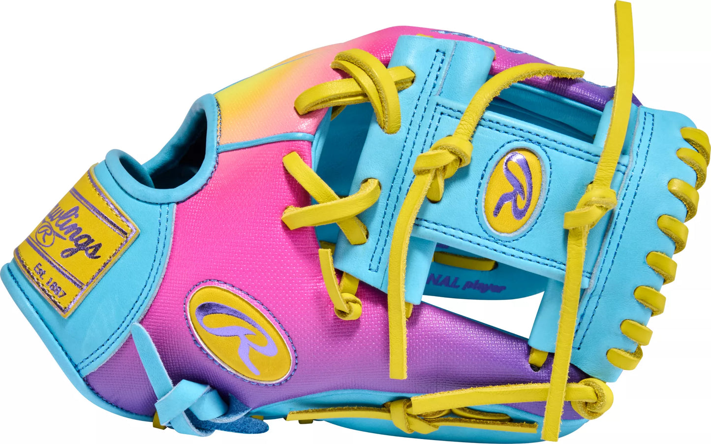 Guante De Beisbol Rawlings Heart Of The Hide Amarillo Con Azul 11.5 In Lanzador Diestro