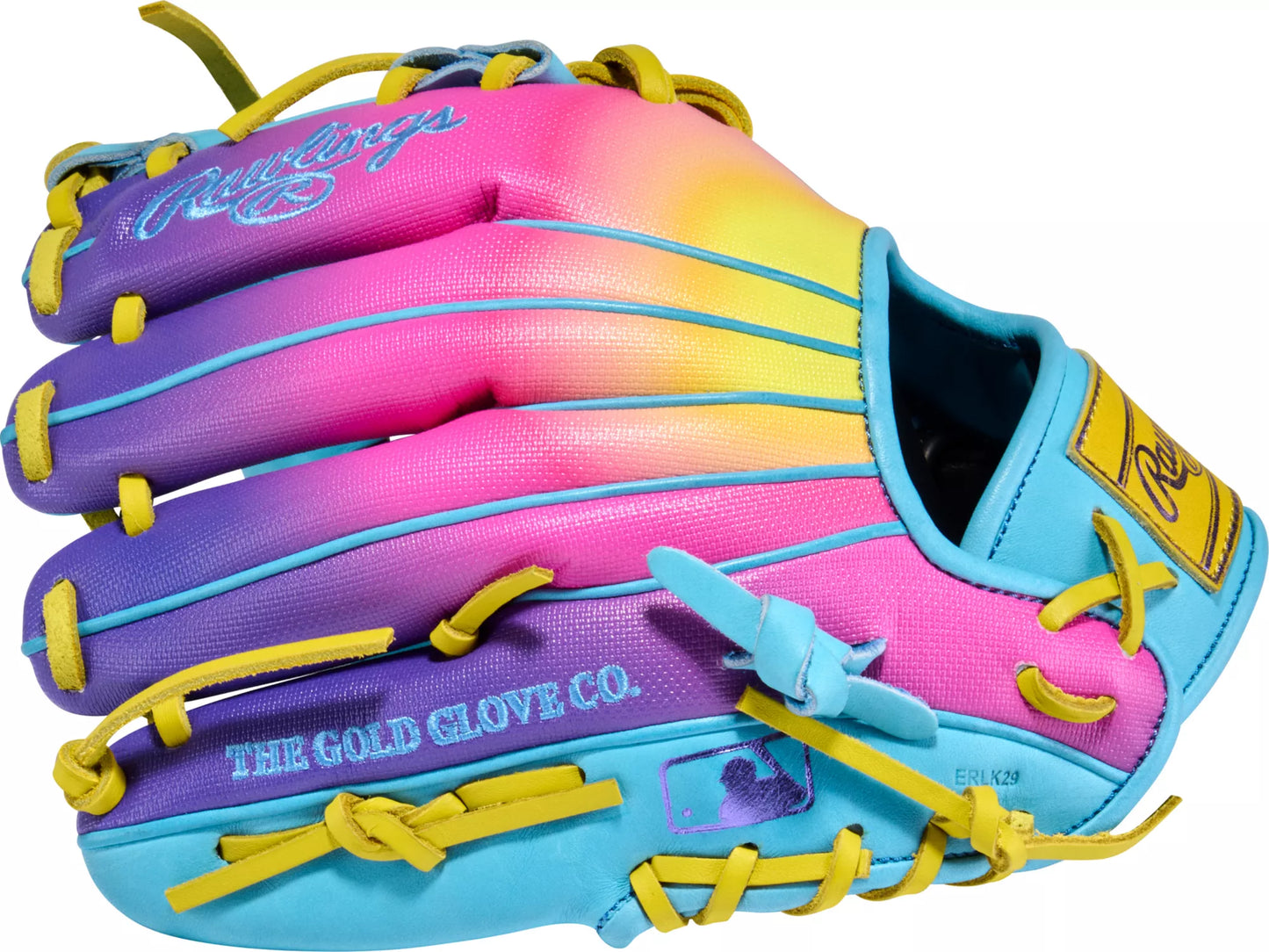 Guante De Beisbol Rawlings Heart Of The Hide Amarillo Con Azul 11.5 In Lanzador Diestro