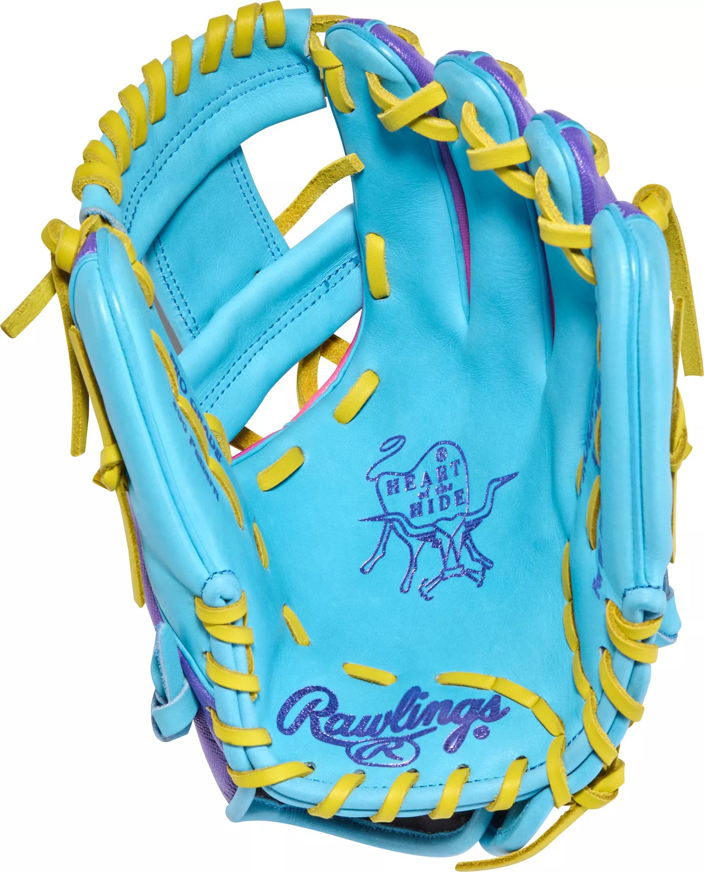 Guante De Beisbol Rawlings Heart Of The Hide Amarillo Con Azul 11.5 In Lanzador Diestro