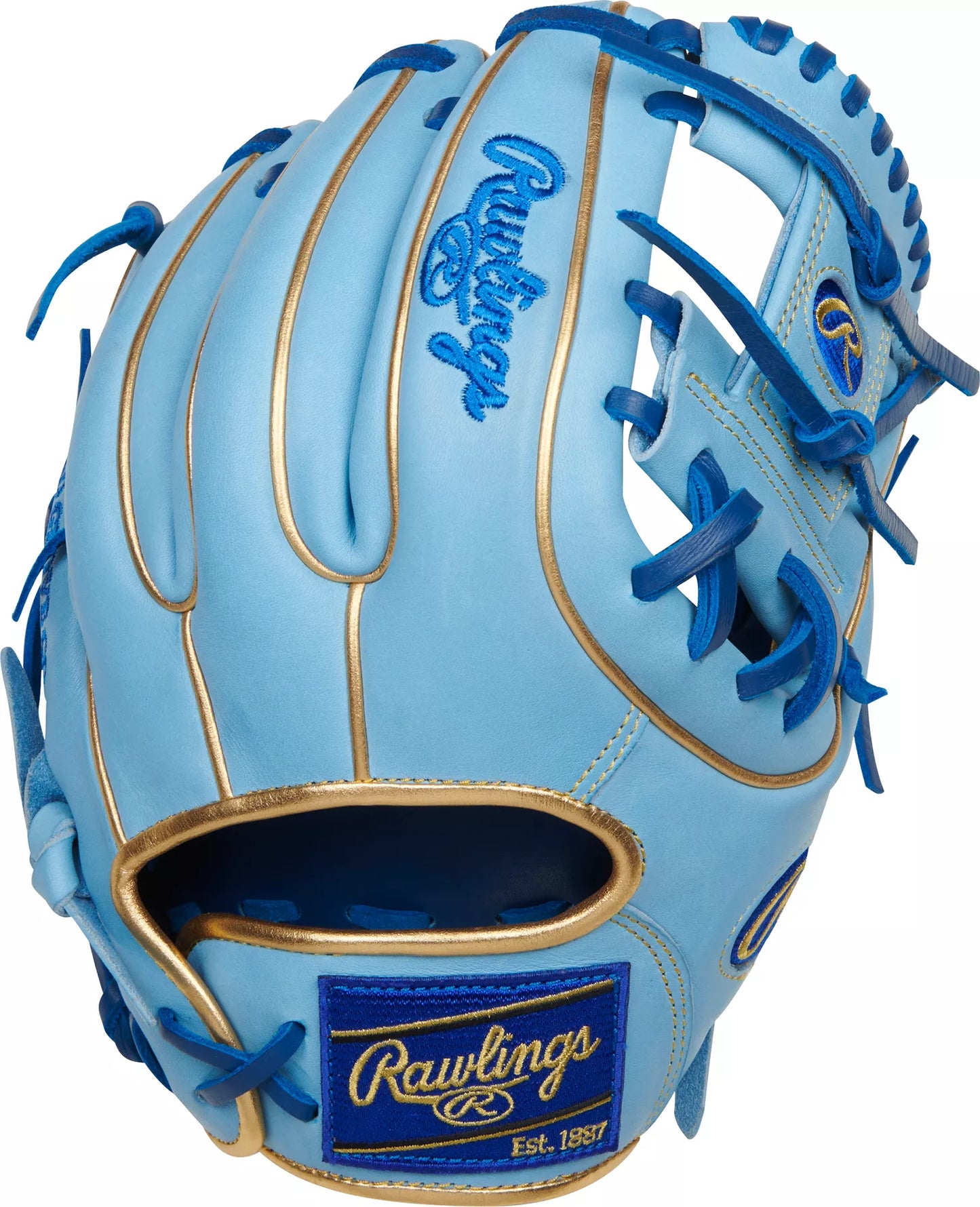 Guante De Beisbol Rawlings Heart Of The Hide Azul Dorado 11.25 In Lanzador Diestro