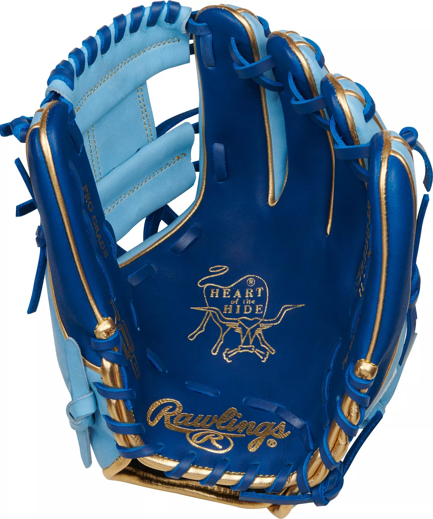 Guante De Beisbol Rawlings Heart Of The Hide Azul Dorado 11.25 In Lanzador Diestro