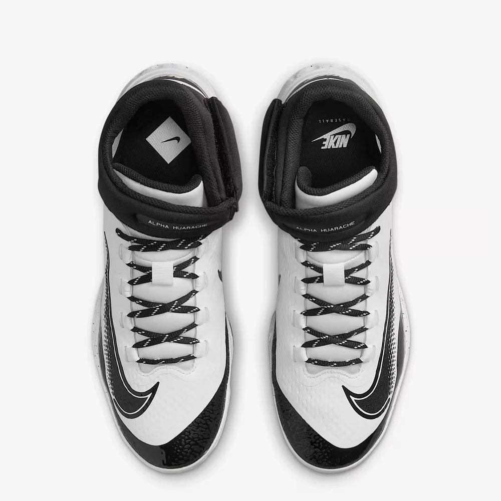 Spikes De Beisbol Nike Alpha Huarache Elite 4 Mid Blanco Con Negro