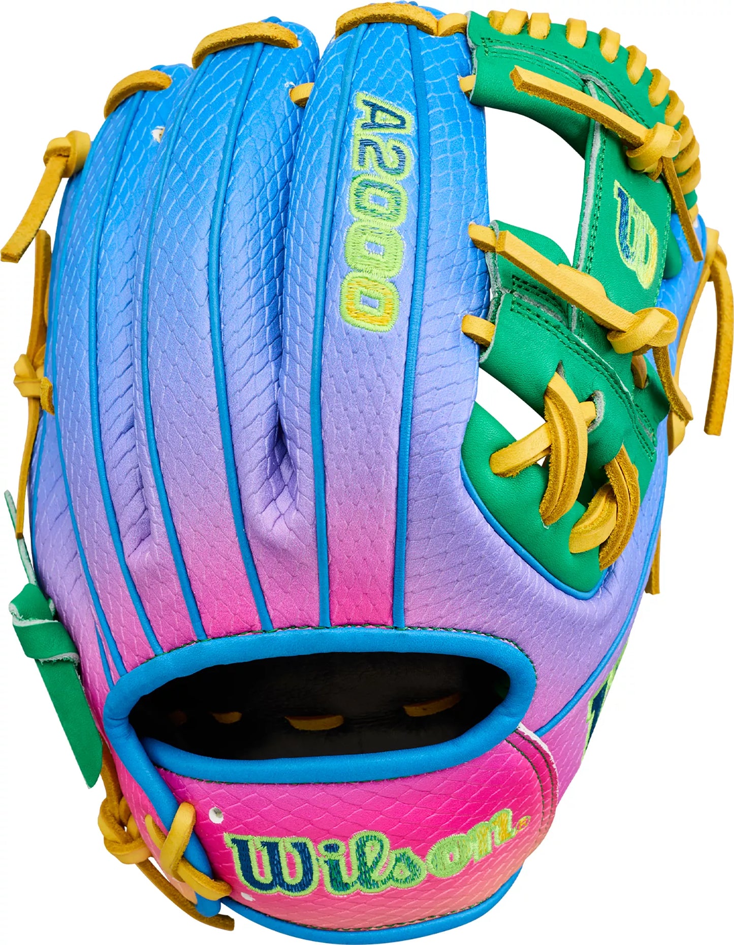 Guante De Beisbol Wilson A2000 Azul/Verde Kelly 11.5 In Lanzador Diestro