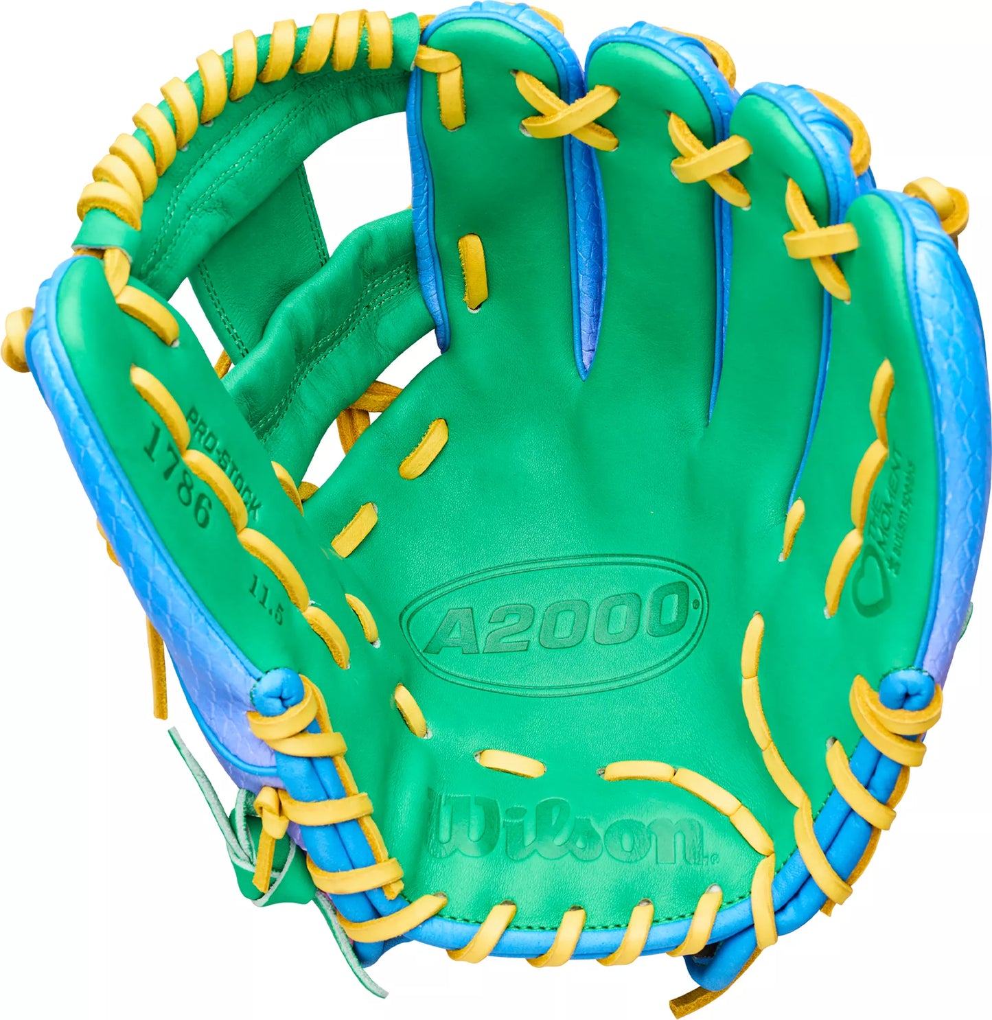 Guante De Beisbol Wilson A2000 Azul/Verde Kelly 11.5 In Lanzador Diestro