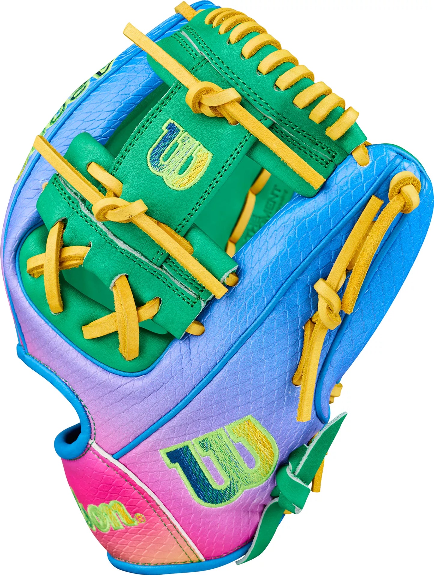Guante De Beisbol Wilson A2000 Azul/Verde Kelly 11.5 In Lanzador Diestro