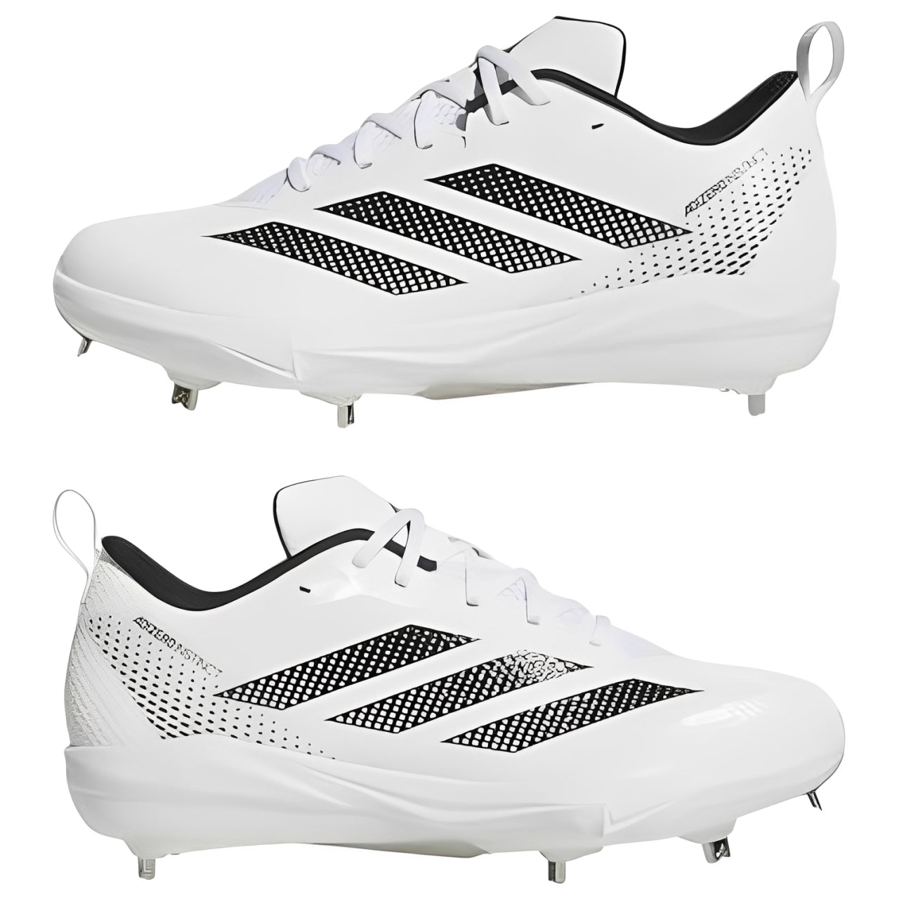 Spikes De Beisbol Adidas Adizero Instict 2.0 Blanco Con Negro Metal