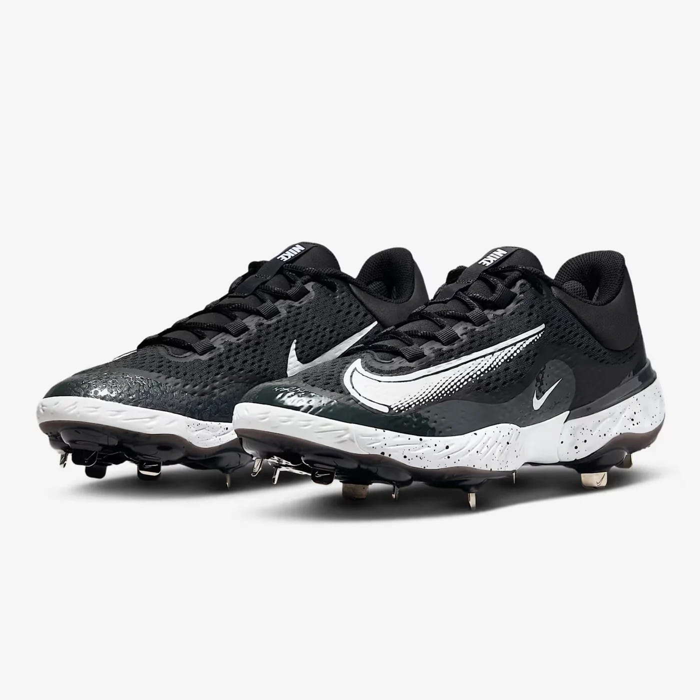 Spikes De Beisbol Nike Alpha Huarache Elite 4 Low Negro Con Blanco Metal