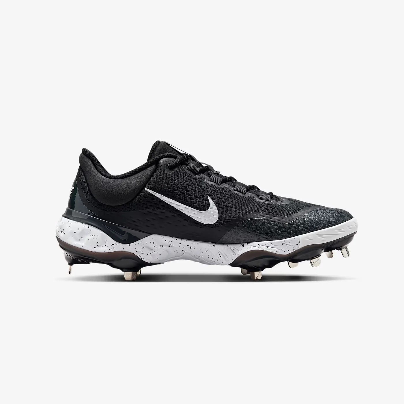 Spikes De Beisbol Nike Alpha Huarache Elite 4 Low Negro Con Blanco Metal