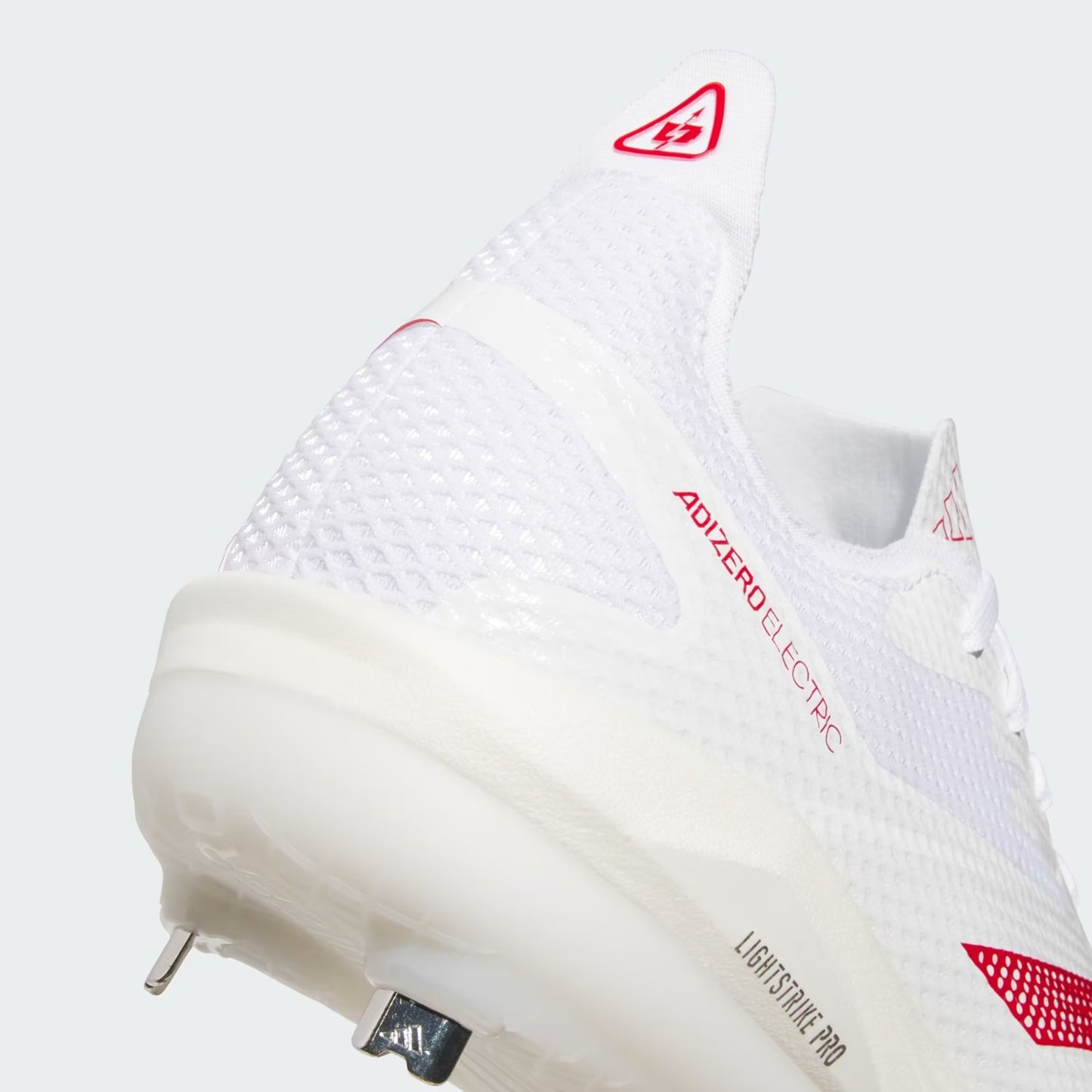 Spikes De Beisbol Adidas Adizero Electric 2.0 Blanco Con Rojo Metal