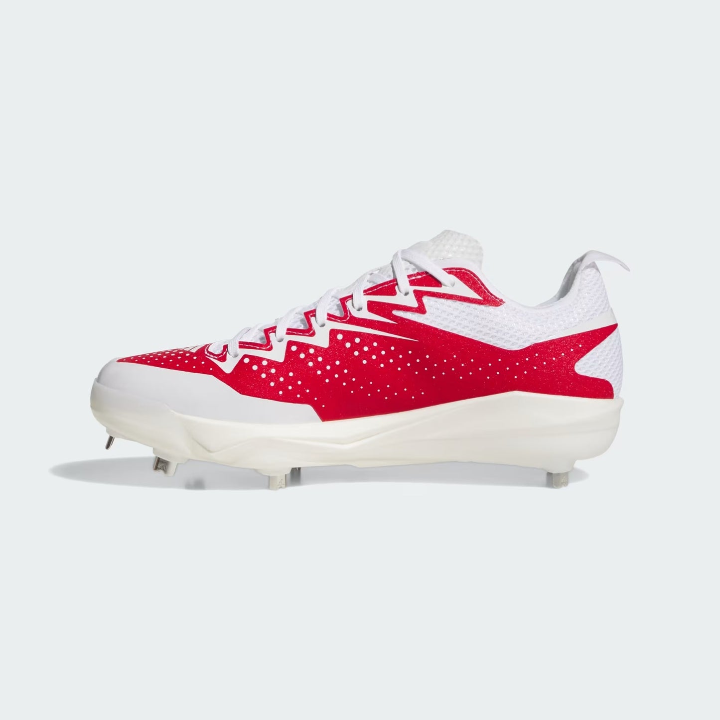 Spikes De Beisbol Adidas Adizero Electric 2.0 Blanco Con Rojo Metal