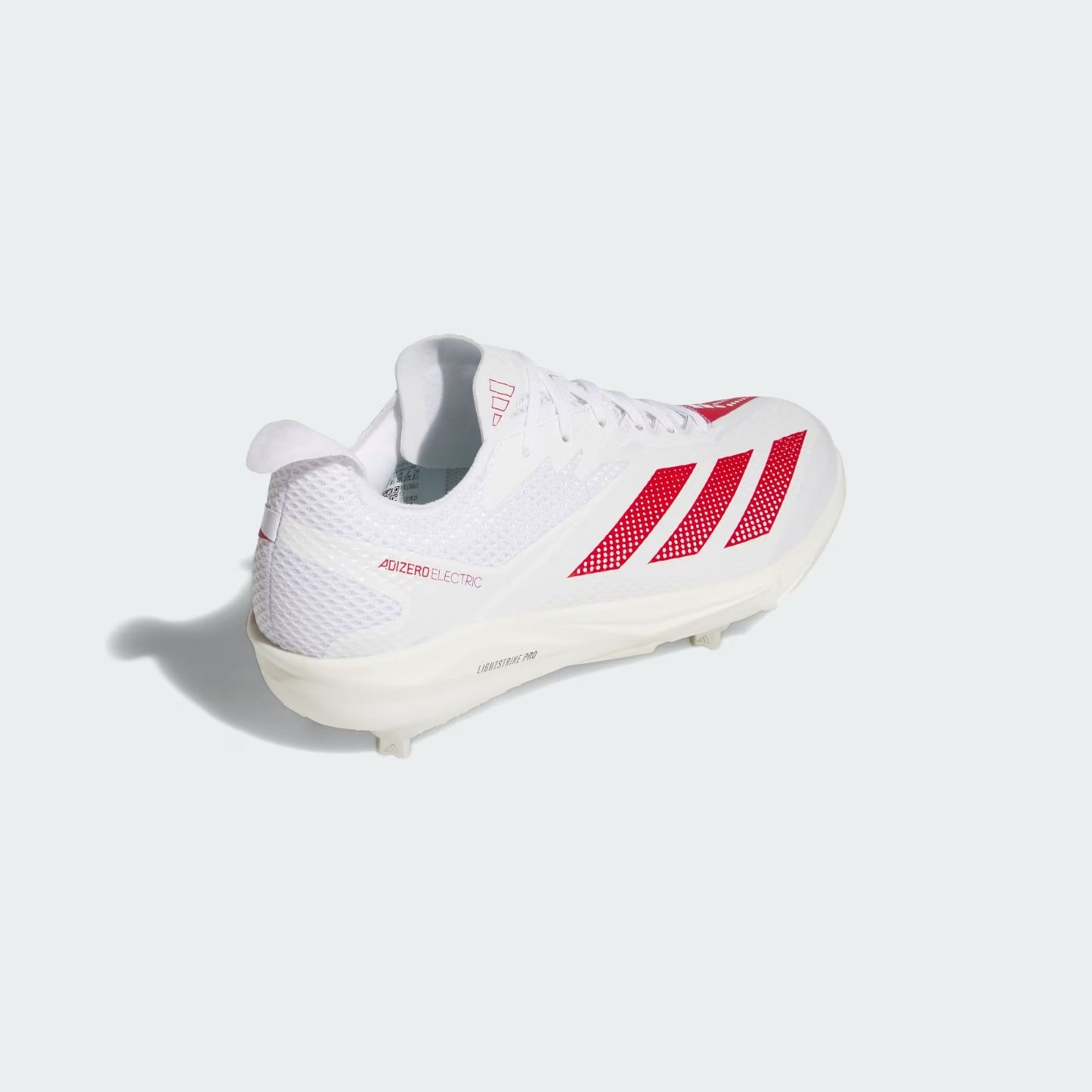 Spikes De Beisbol Adidas Adizero Electric 2.0 Blanco Con Rojo Metal