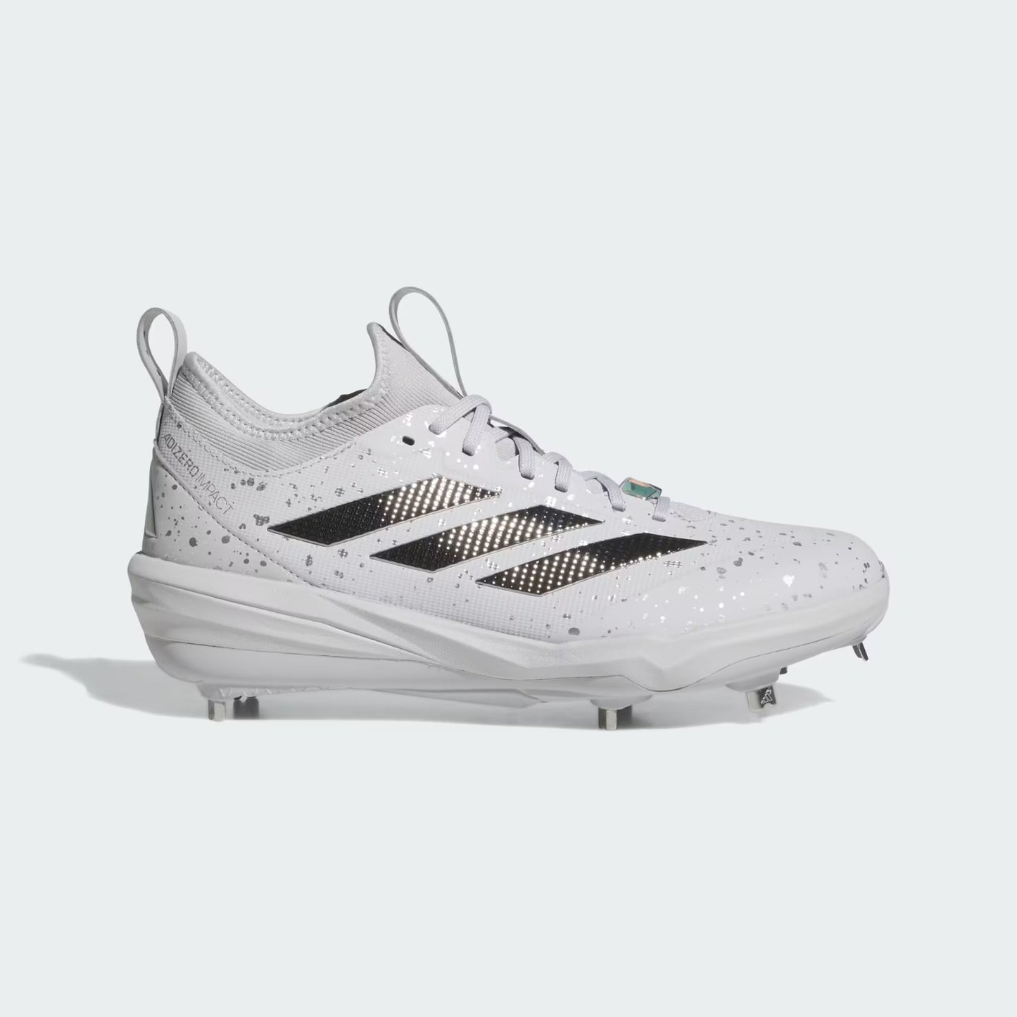 Spikes De Beisbol Adidas Adizero Impact 2.0 BSB Gris Con Plata Metal