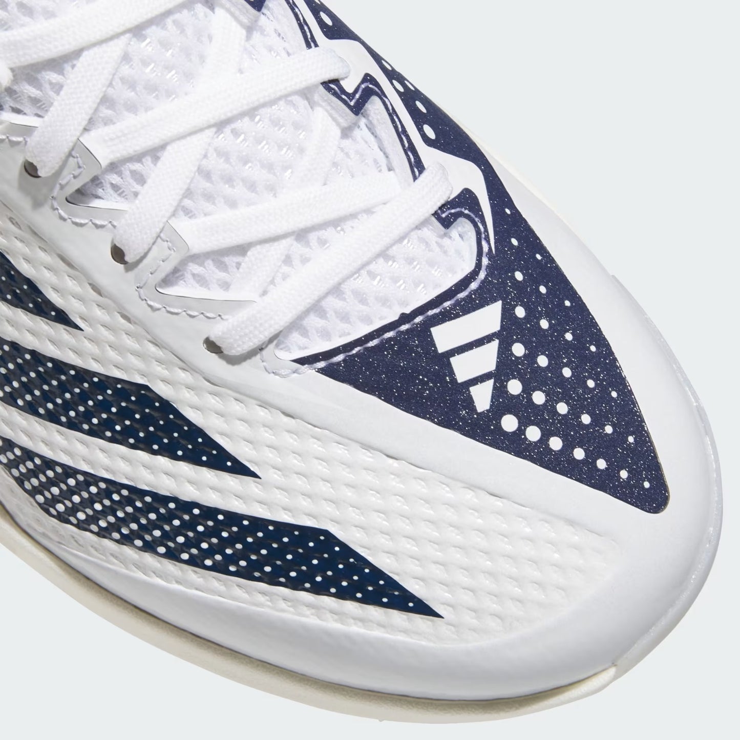 Spikes De Beisbol Adidas Adizero Electric 2.0 Blanco Con Azul Marino Metal