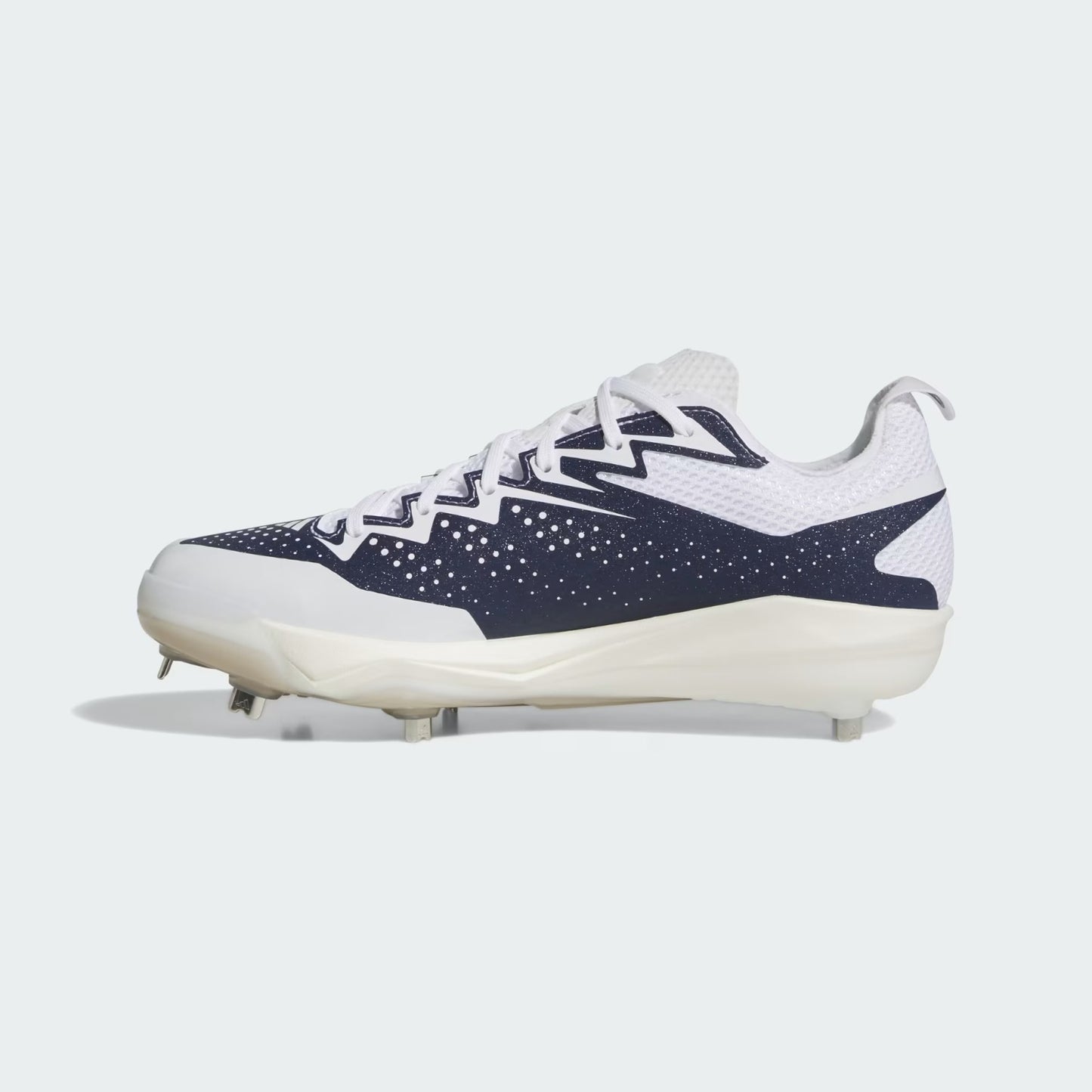 Spikes De Beisbol Adidas Adizero Electric 2.0 Blanco Con Azul Marino Metal