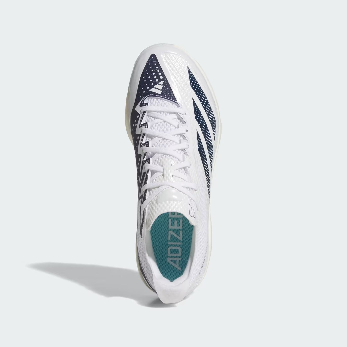 Spikes De Beisbol Adidas Adizero Electric 2.0 Blanco Con Azul Marino Metal