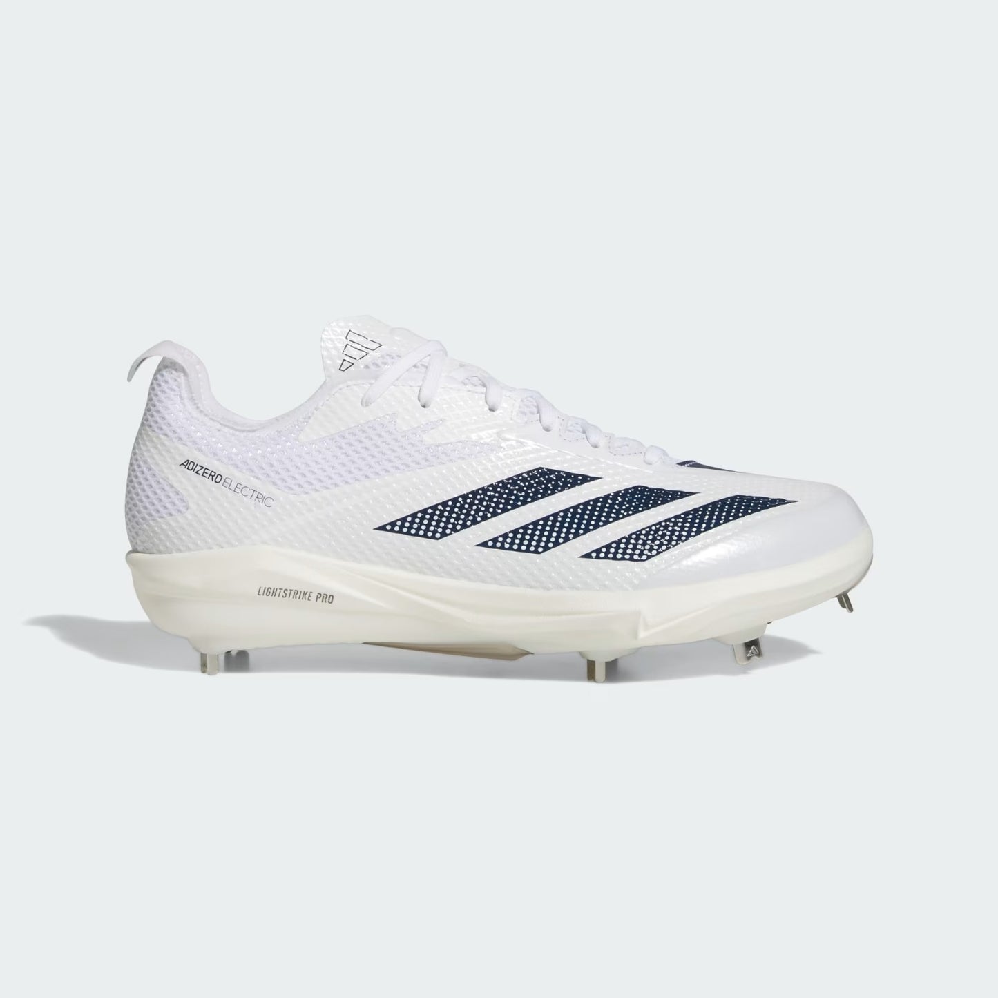 Spikes De Beisbol Adidas Adizero Electric 2.0 Blanco Con Azul Marino Metal