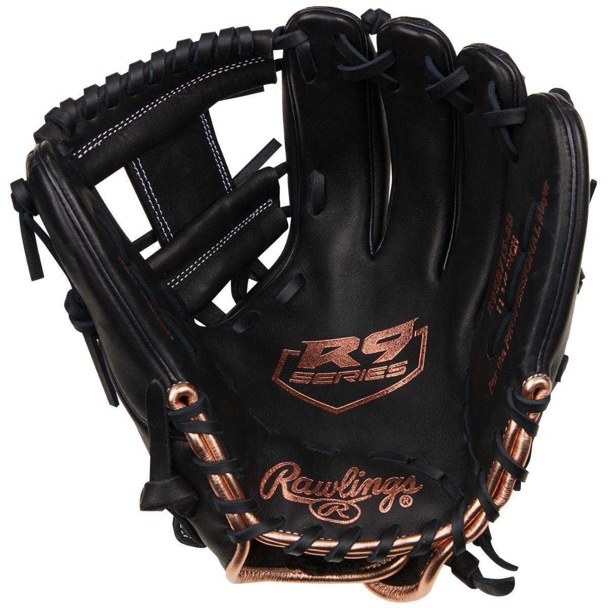 Guante De Beisbol Rawlings R9 Negro Cobre 11.75 In Lanzador Diestro