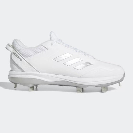 Spikes De Beisbol Adidas Icon 7 Blanco Con Plata Metal