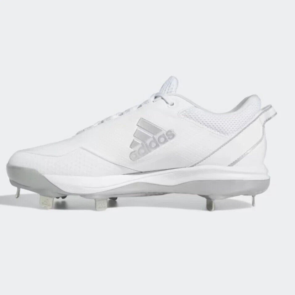 Spikes De Beisbol Adidas Icon 7 Blanco Con Plata Metal