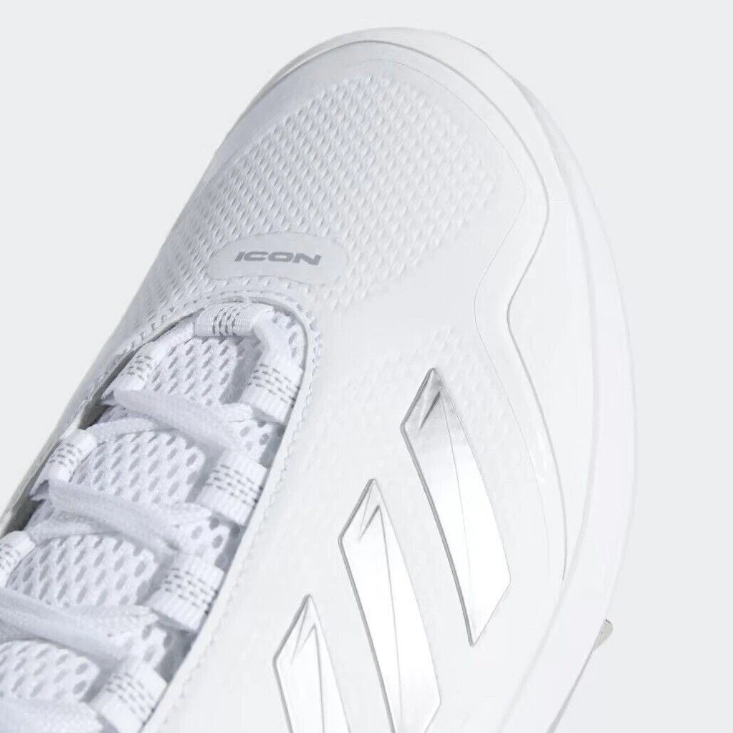 Spikes De Beisbol Adidas Icon 7 Blanco Con Plata Metal