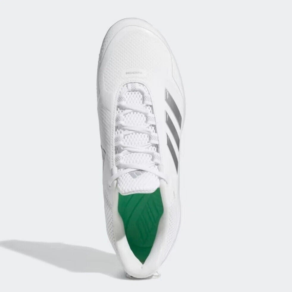 Spikes De Beisbol Adidas Icon 7 Blanco Con Plata Metal