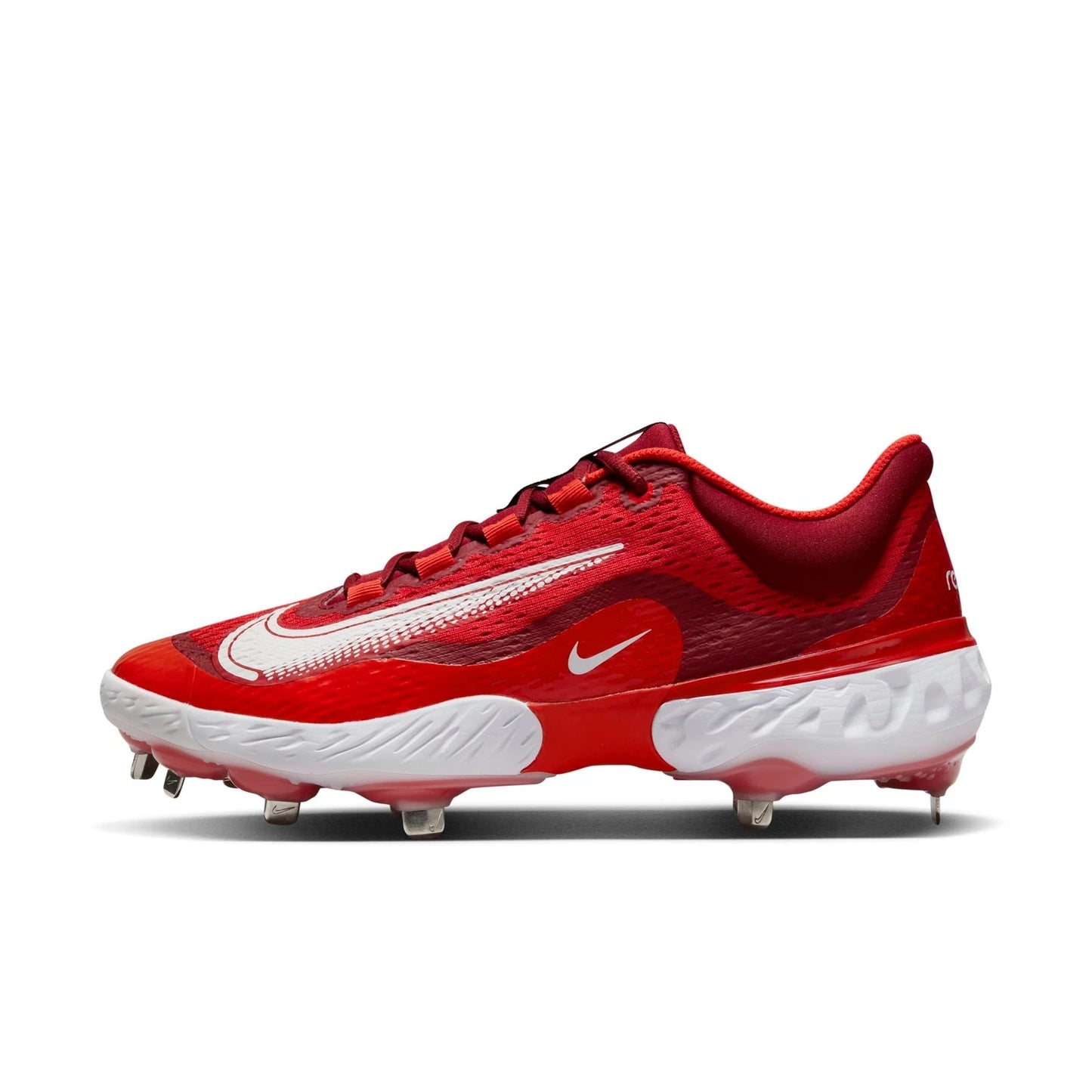 Spikes De Beisbol Nike Alpha Huarache Elite 4 Rojos Con Blanco Metal