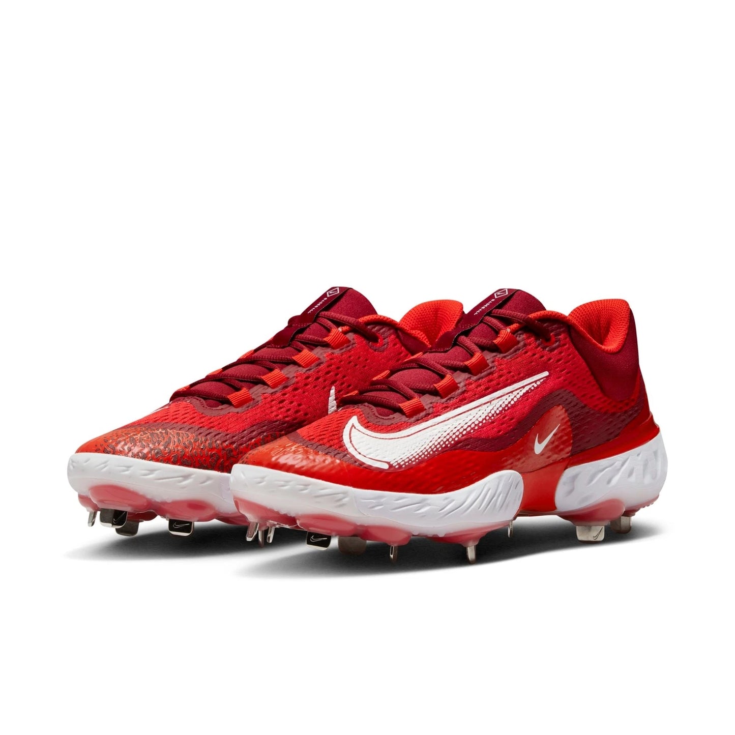 Spikes De Beisbol Nike Alpha Huarache Elite 4 Rojos Con Blanco Metal