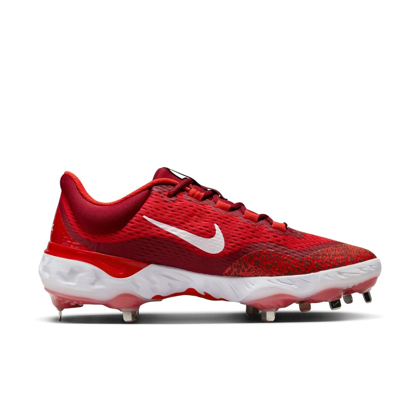 Spikes De Beisbol Nike Alpha Huarache Elite 4 Rojos Con Blanco Metal
