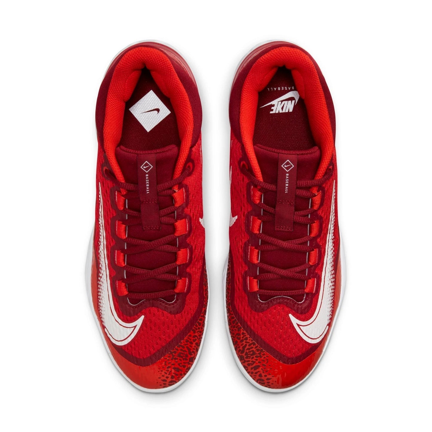 Spikes De Beisbol Nike Alpha Huarache Elite 4 Rojos Con Blanco Metal