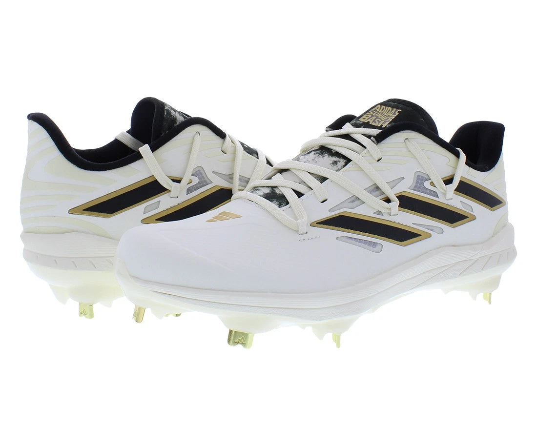 Spikes De Beisbol Adidas Adizero Afterburner 9 Blanco Con Negro Metal