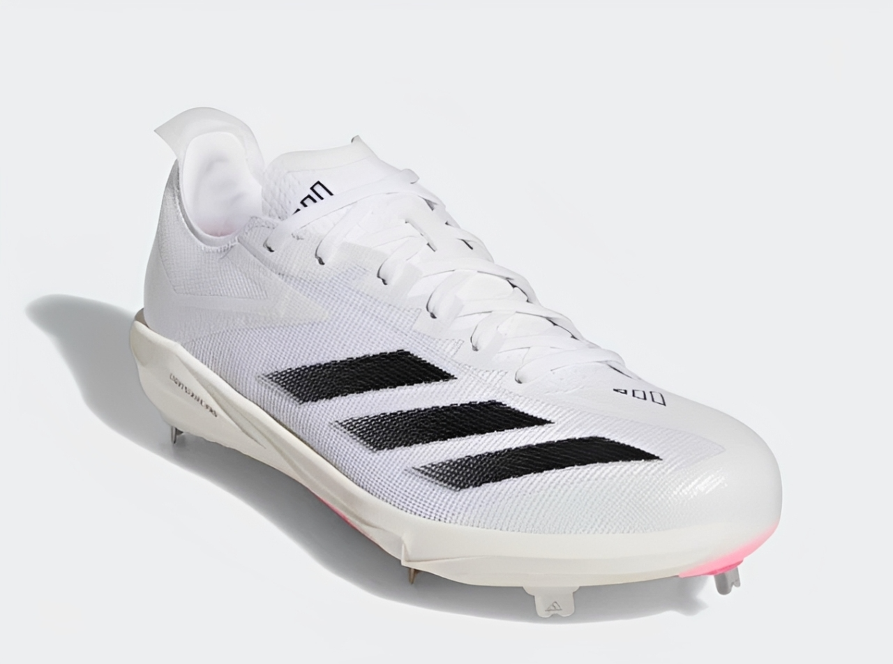 Spikes De Beisbol Adidas Adizero Electric+ Blanco Con Negro Metal