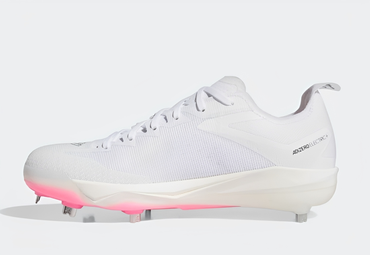 Spikes De Beisbol Adidas Adizero Electric+ Blanco Con Negro Metal