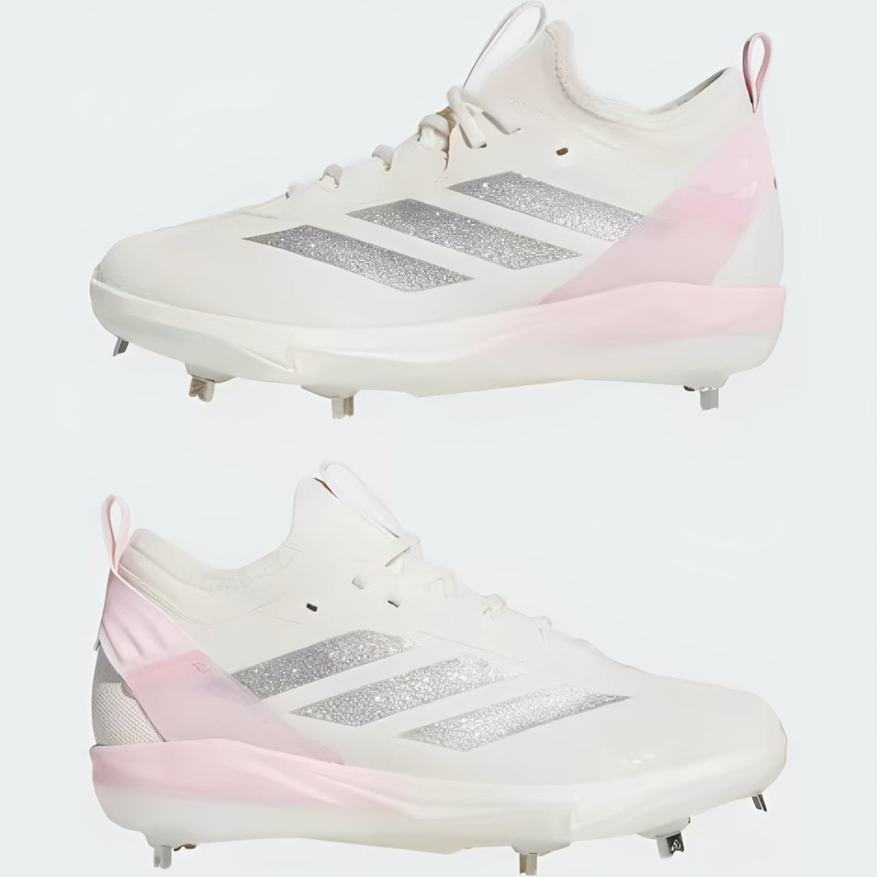 Spikes De Beisbol Adidas Adizero Instict+ 2.0 Blanco Con Rosa Metal